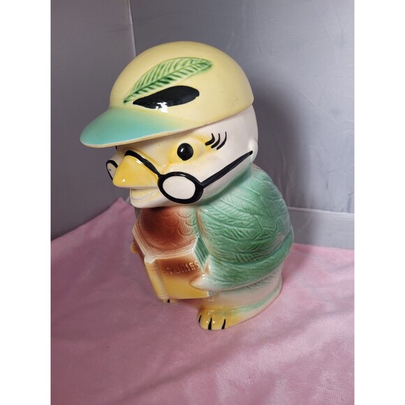 Vintage Owl Bird Cookie Stories Jar Robinson Ransbottom Pottery Roseville - Picture 2 of 9